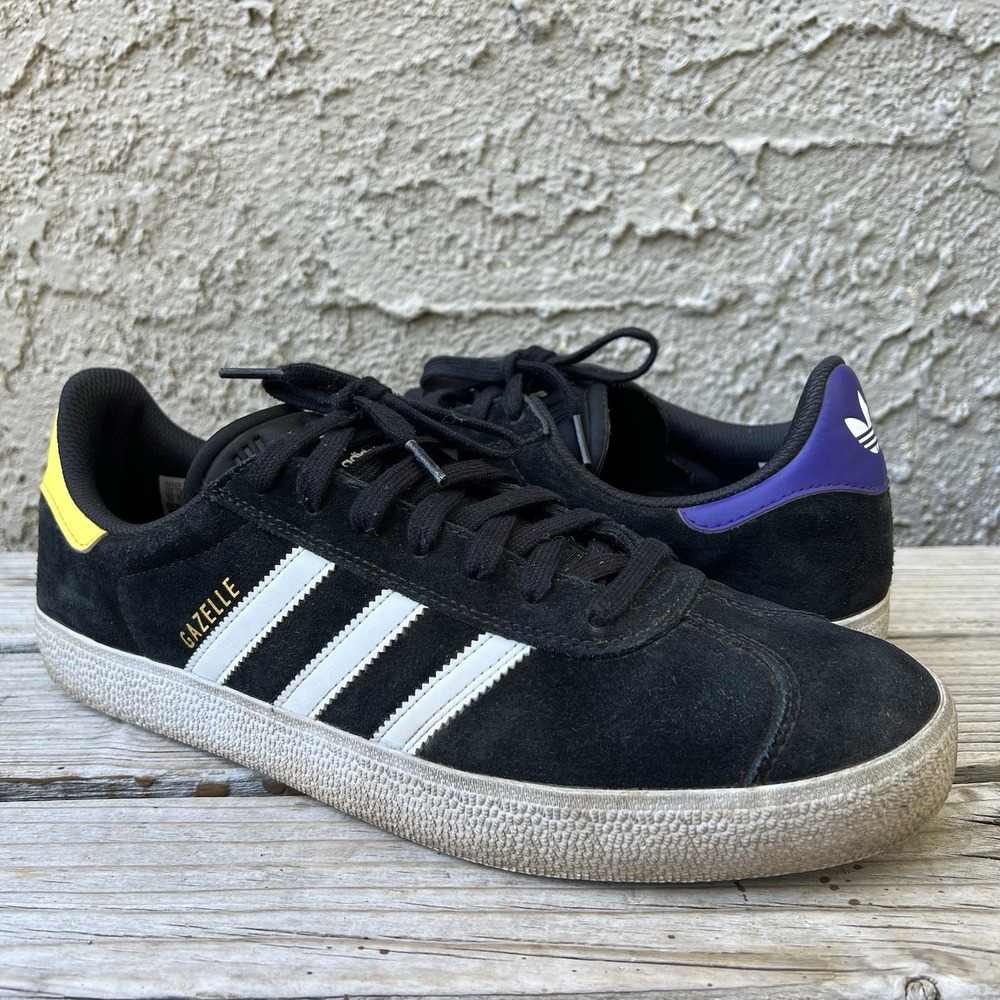 adidas‎ Shoes Men Size 13 Gazelle Black BB5476 Laker Colors Low Sneakers